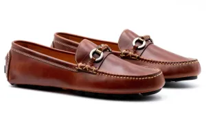 Old Row Saddle Leather Horse Bit Driving Loafers (Cigar)