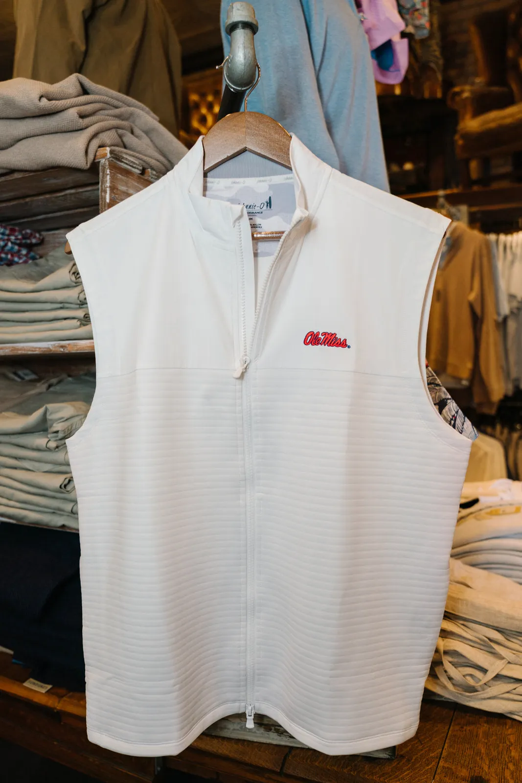 Ole Miss Culbertston Performance Mixed Media Vest (White)