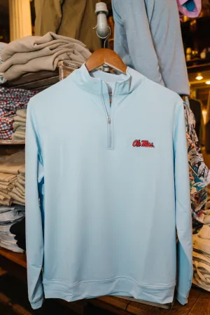 Ole Miss Perth Birdseye Performance Quarter-Zip (Pale Blue)