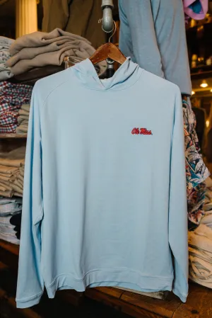 Ole Miss Pine Sugar Stripe Performance Hoodie (Blue Fade)
