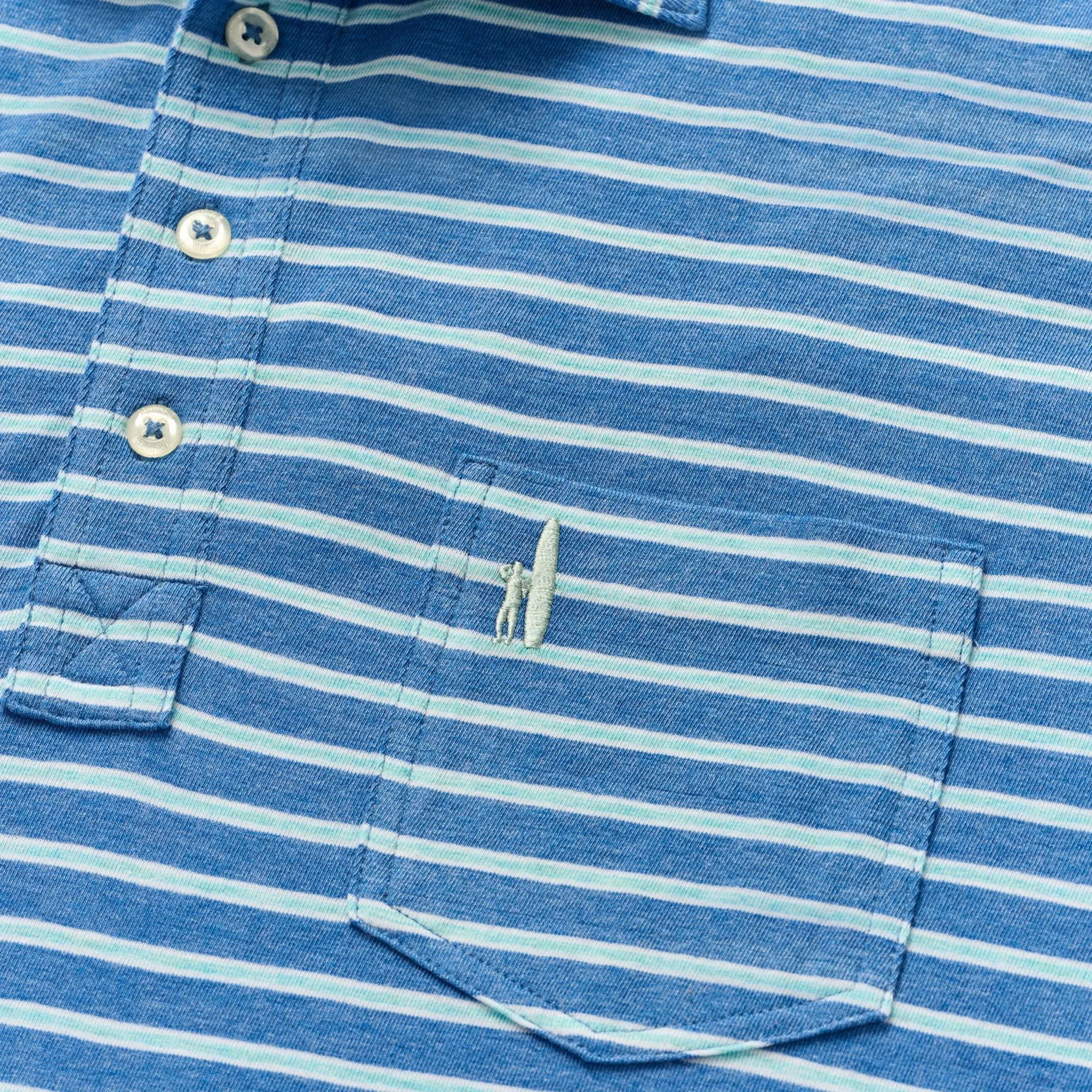 Original 4-Button Polo - Matthis Stripe (Deep Ocean)
