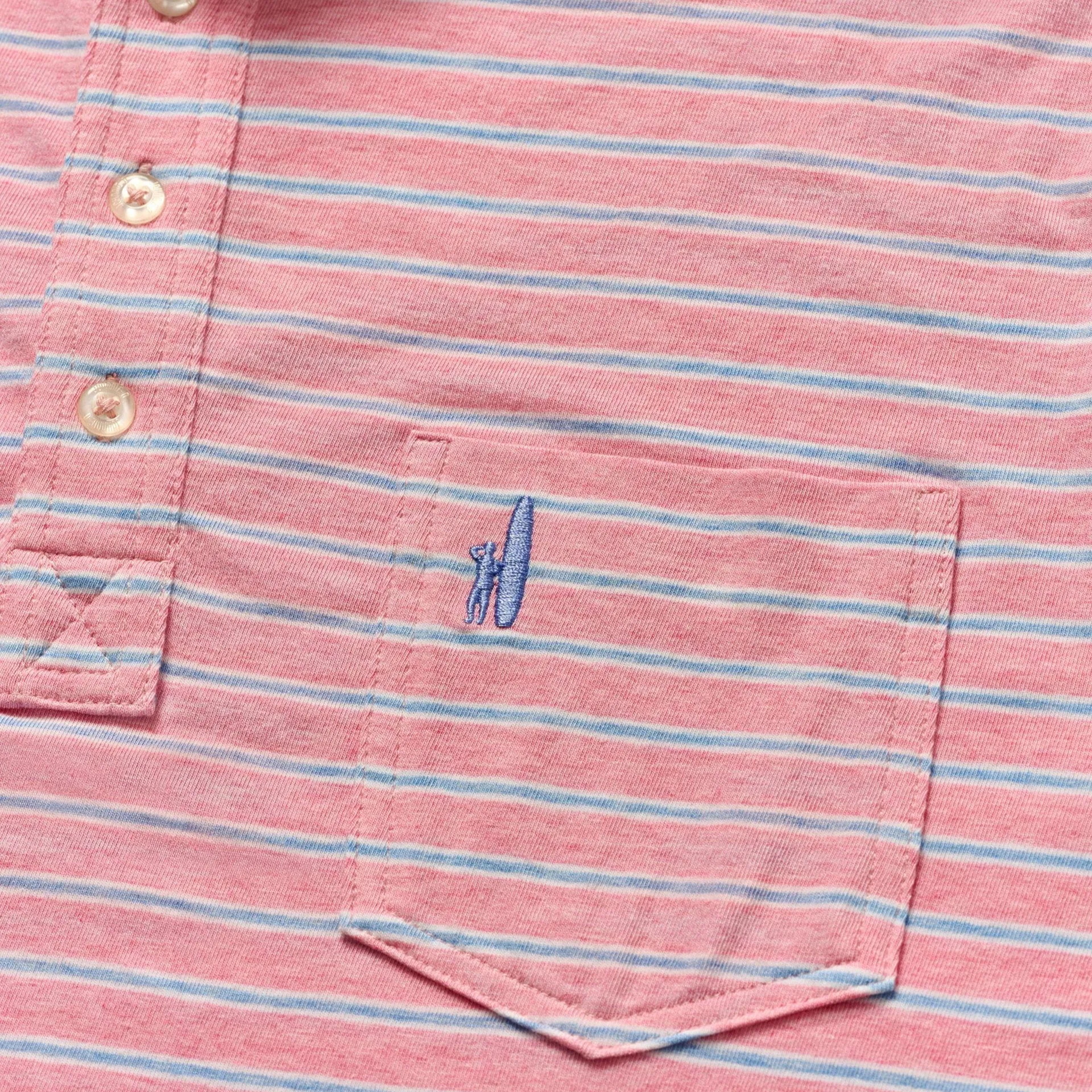 Original 4-Button Polo - Matthis Stripe (Petal)