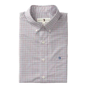 Performance Poplin Sport Shirt (Langley Plaid - Coronet Blue)