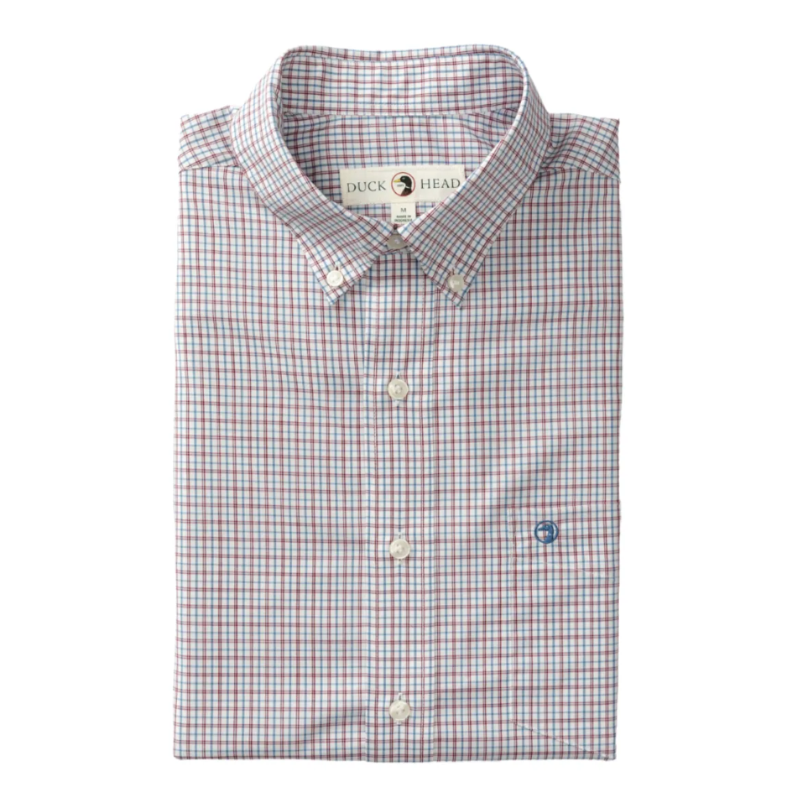 Performance Poplin Sport Shirt (Langley Plaid - Coronet Blue)