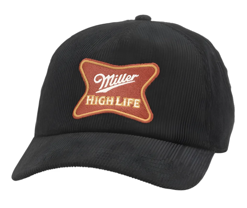 Roscoe Corduroy Hat - Miller High Life (Black)