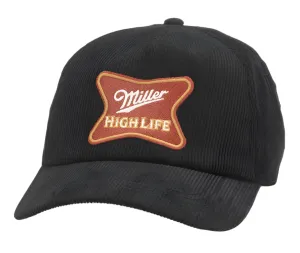 Roscoe Corduroy Hat - Miller High Life (Black)