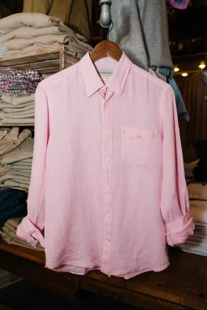 Sundunes Long Sleeve Linen Button Down (Light Pink)