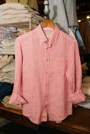 Sundunes Long Sleeve Linen Button Down (Red)