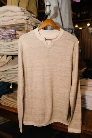 Sundunes Sun Washed Notch Collar Sweater (Stone)