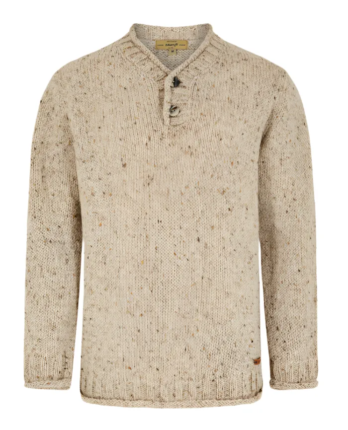 Taylor Irish Knit Donegal Sweater (Stone)