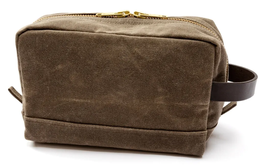 Waxed Canvas Dopp Kit (Field Brown)