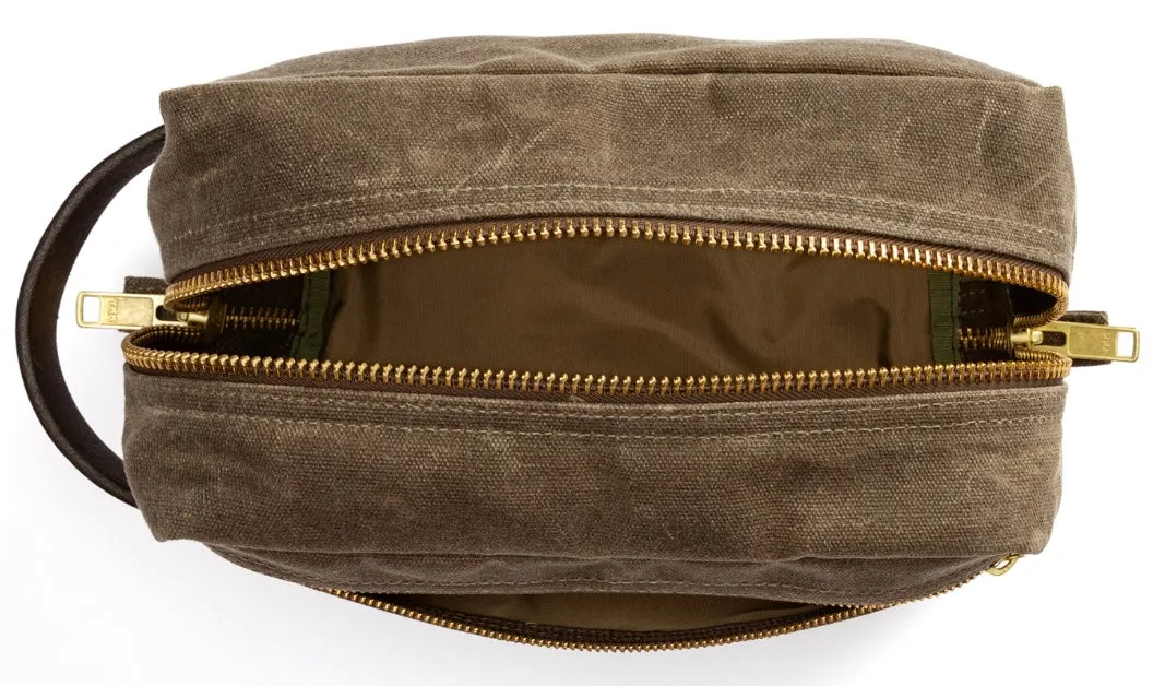 Waxed Canvas Dopp Kit (Field Brown)