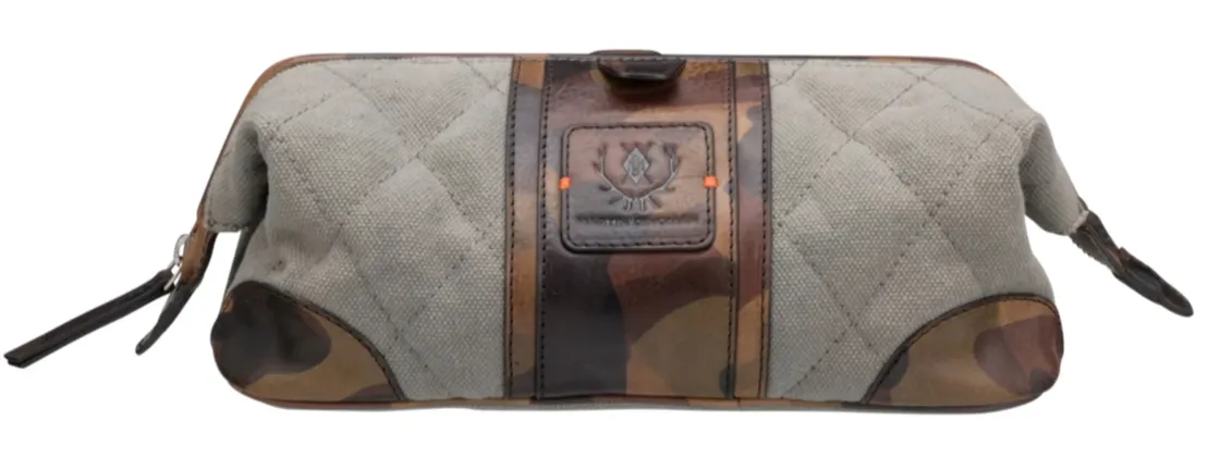 Woodland Quilted Oxford Canvas Shave Case (River Rock)